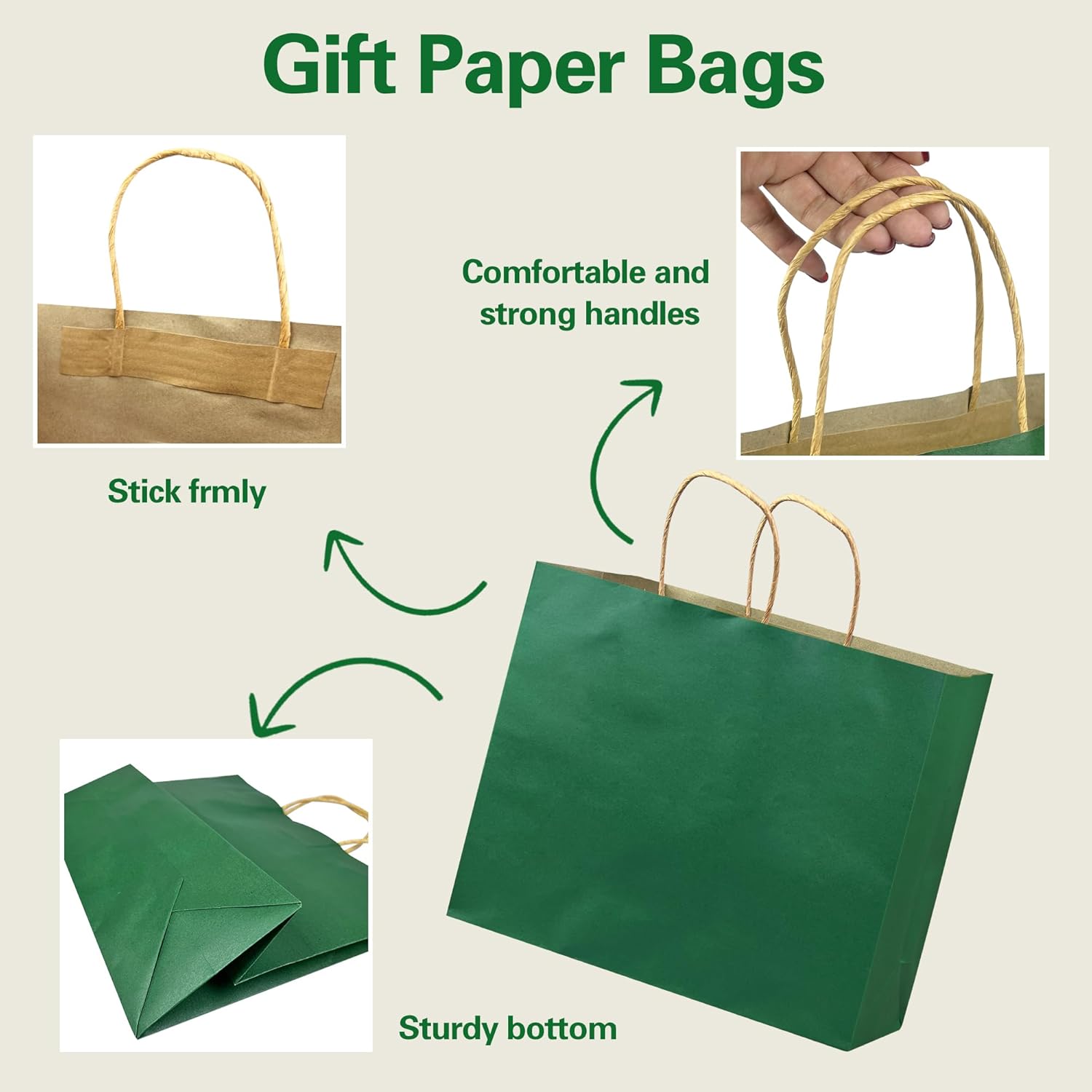 MUMULULU 21 PCS Gift Paper Bags with Handles Bulk 13"x4.5"x10" Large Gift Bags 7 Different Senior Color Bag Multiple Uses - Image 3