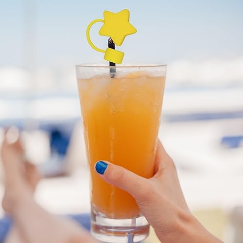 Miniatura 6 de Cubrepopote de silicona de 0.472 in para copa Stanley, fundas de paja con formas mixtas, paquete de 6