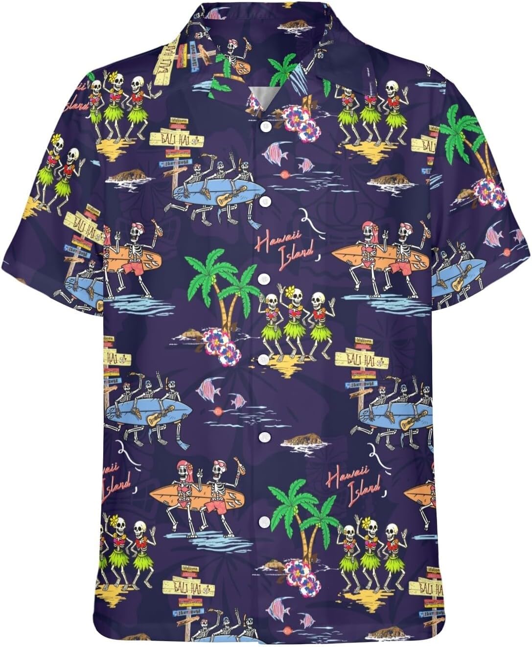 M YESCUSTOM Halloween Hawaiian Shirts for Men Big and Tall Button Down Shirt Funny Party Mens Rave Outfit