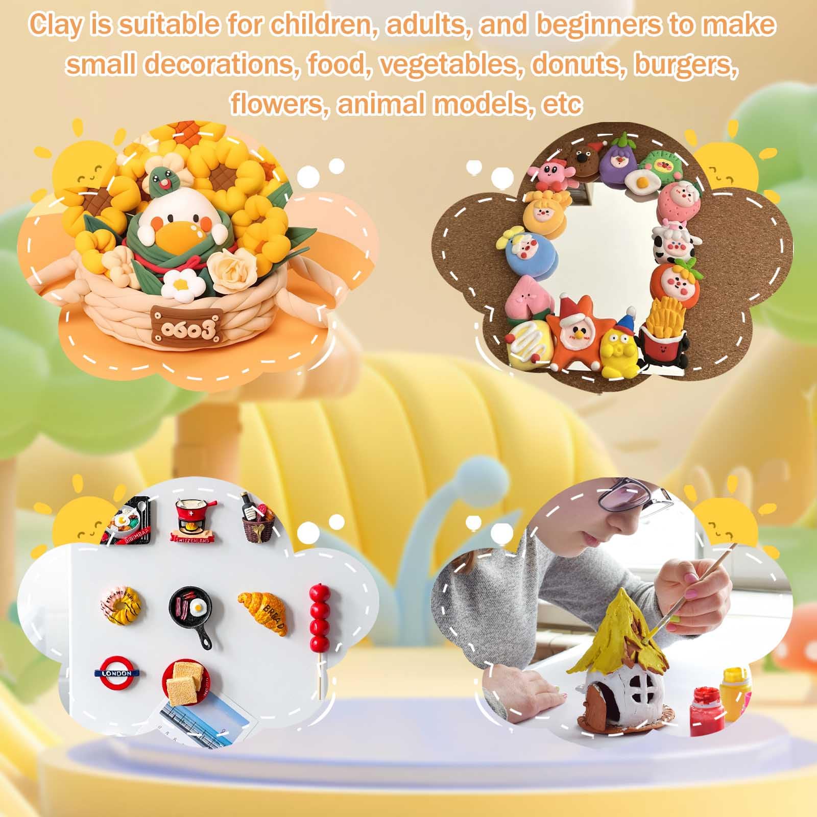 Adult Air Dry Clay, Ultra Light Magic Clay, Non-Toxic Modeling Clay & Dough, Air Dry Clay 75-Piece Set - Image 2