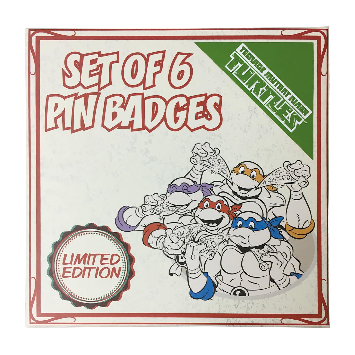 TMNT Pizza Lot de 6 Broches Édition limitée 13 x 1 x 13 cm