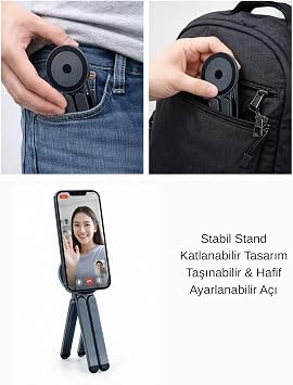 Katlanabilir Portatif Laptop Standı Manyetik Telefon ve Tablet Tutucu Tripod 4 in 1 DS-500