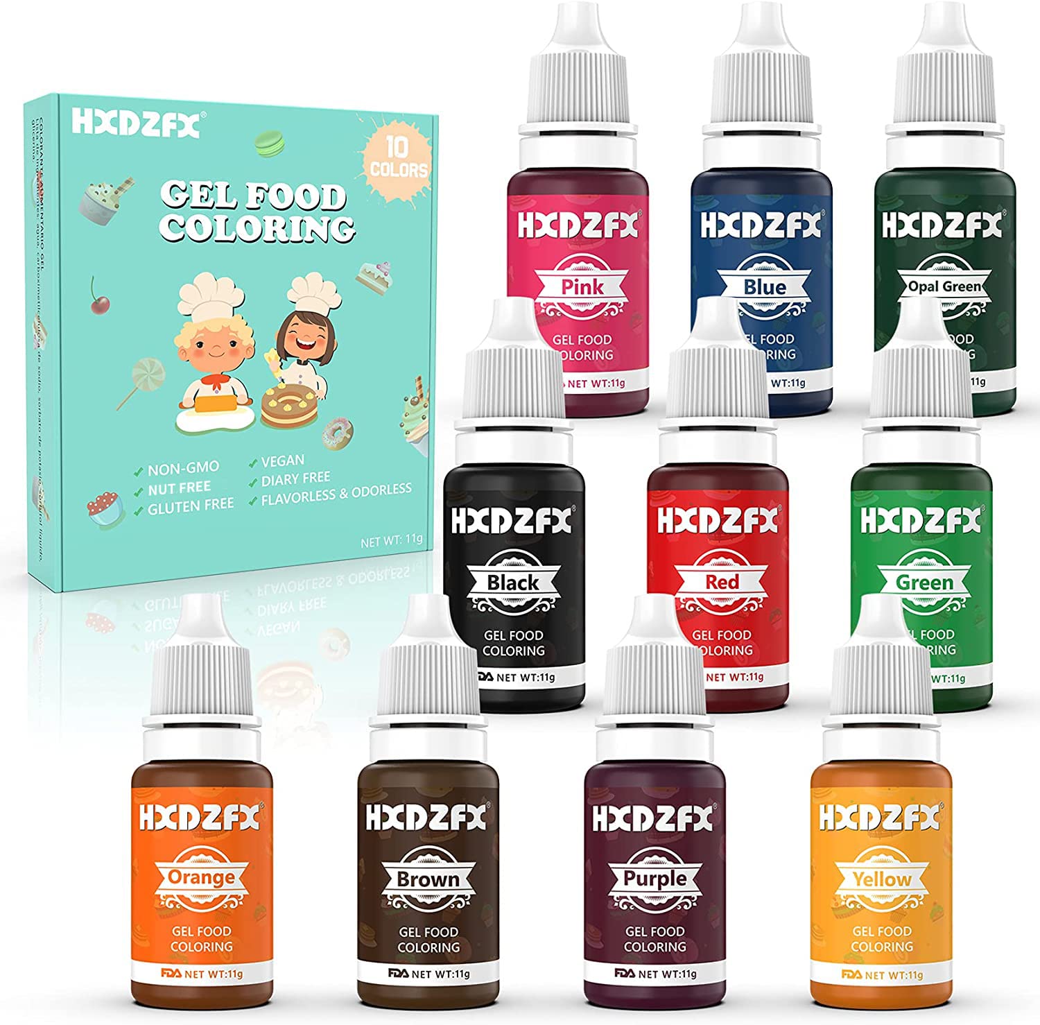 Buy Food Colouring Gel 12 Colours × 11g Concentrated Gel Food