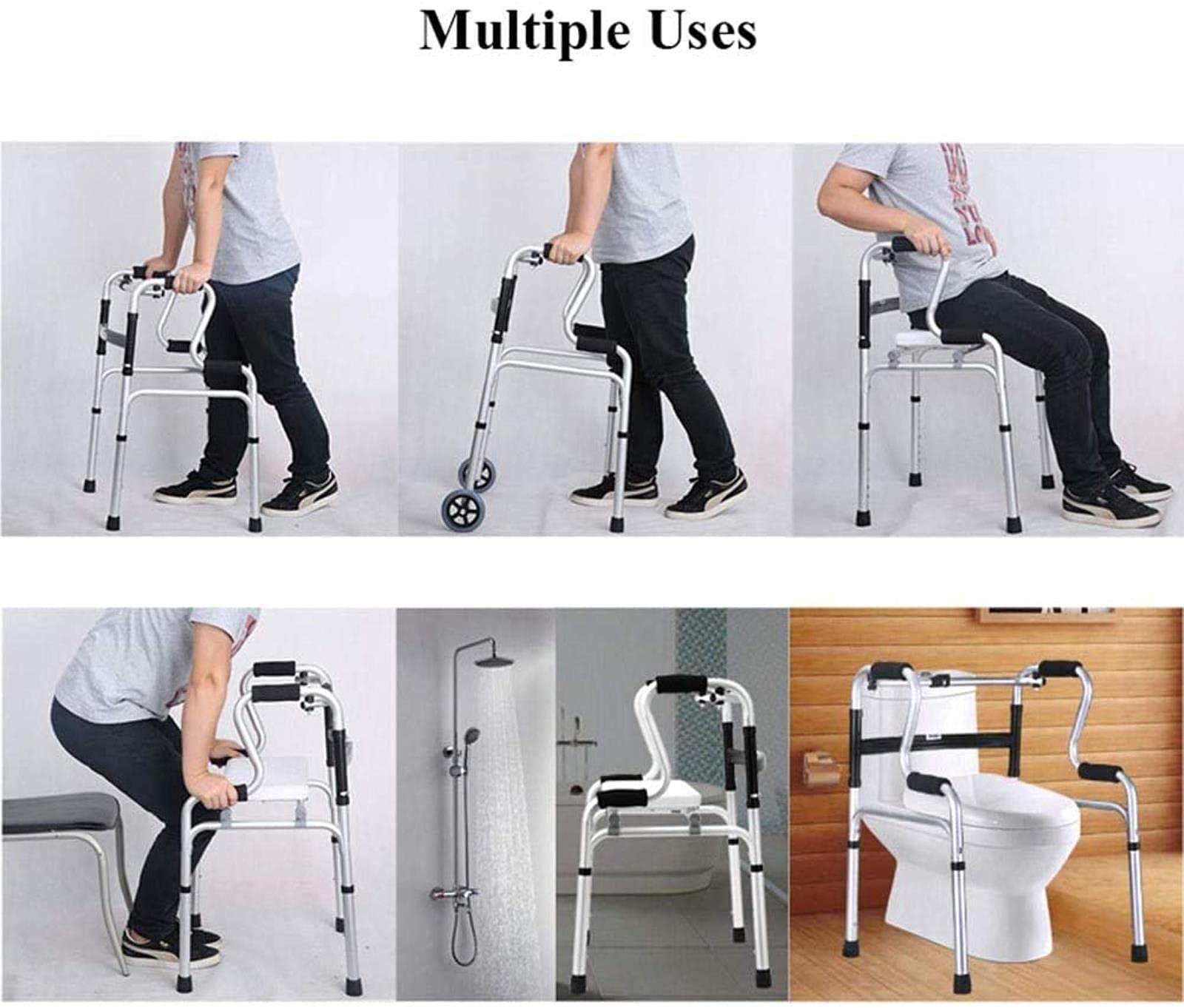 Chodzik Rollator Chodzik Standardowy chodzik Rollator Pomocniczy chodzik Osoby w podeszłym wieku, niepełnosprawni chodzik ze stopu aluminium Maksymalne obciążenie 400 funtów Tęsknota za Comfortable