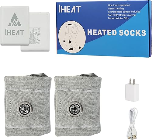 Miniatura 7 de Calcetines calefactables, calcetines térmicos para hombres y mujeres, calcetines eléctricos recargables mejorados con 5000 mAh, calentadores
