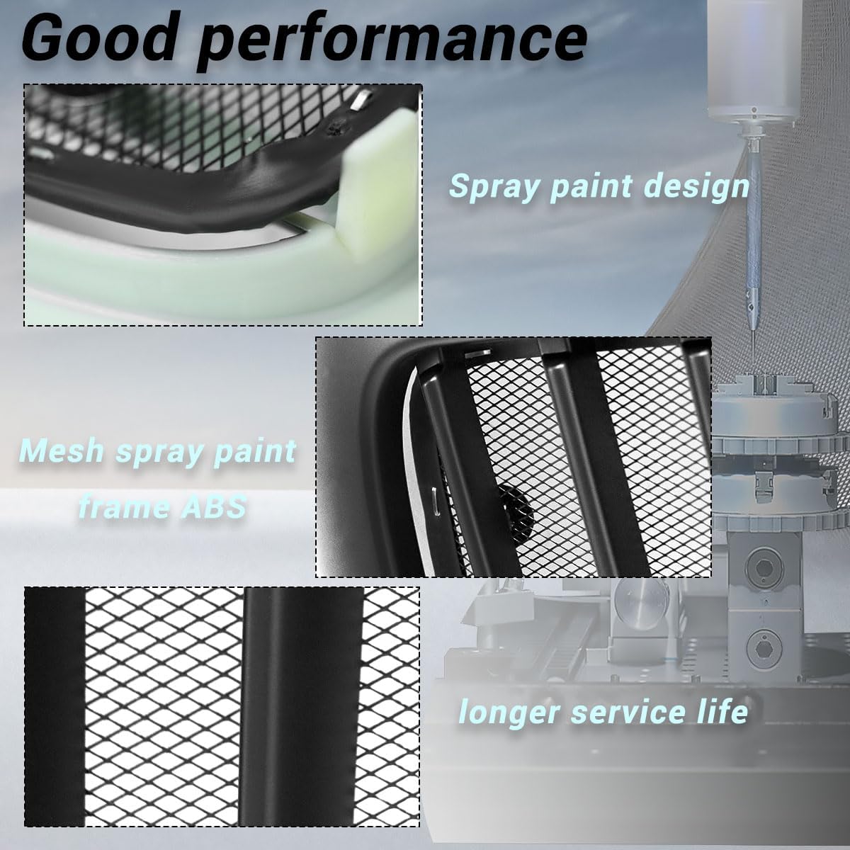 All Black Front Radiator Grille Fits 2002-2019 International Durastar 4300