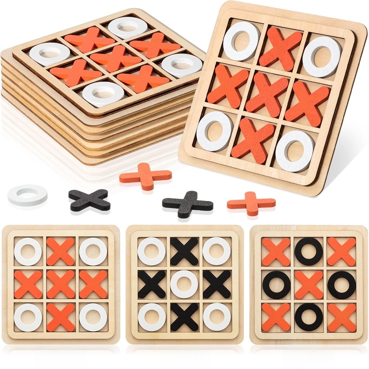 Toy Garden Wooden Tic Tac Toe Collection – Classic Wooden Chess Puzzle Games for Family Bonding & Learning Suitable for Birthday Parties, Christmas Gatherings (TIC TAC TOE GAME 6Pcs)