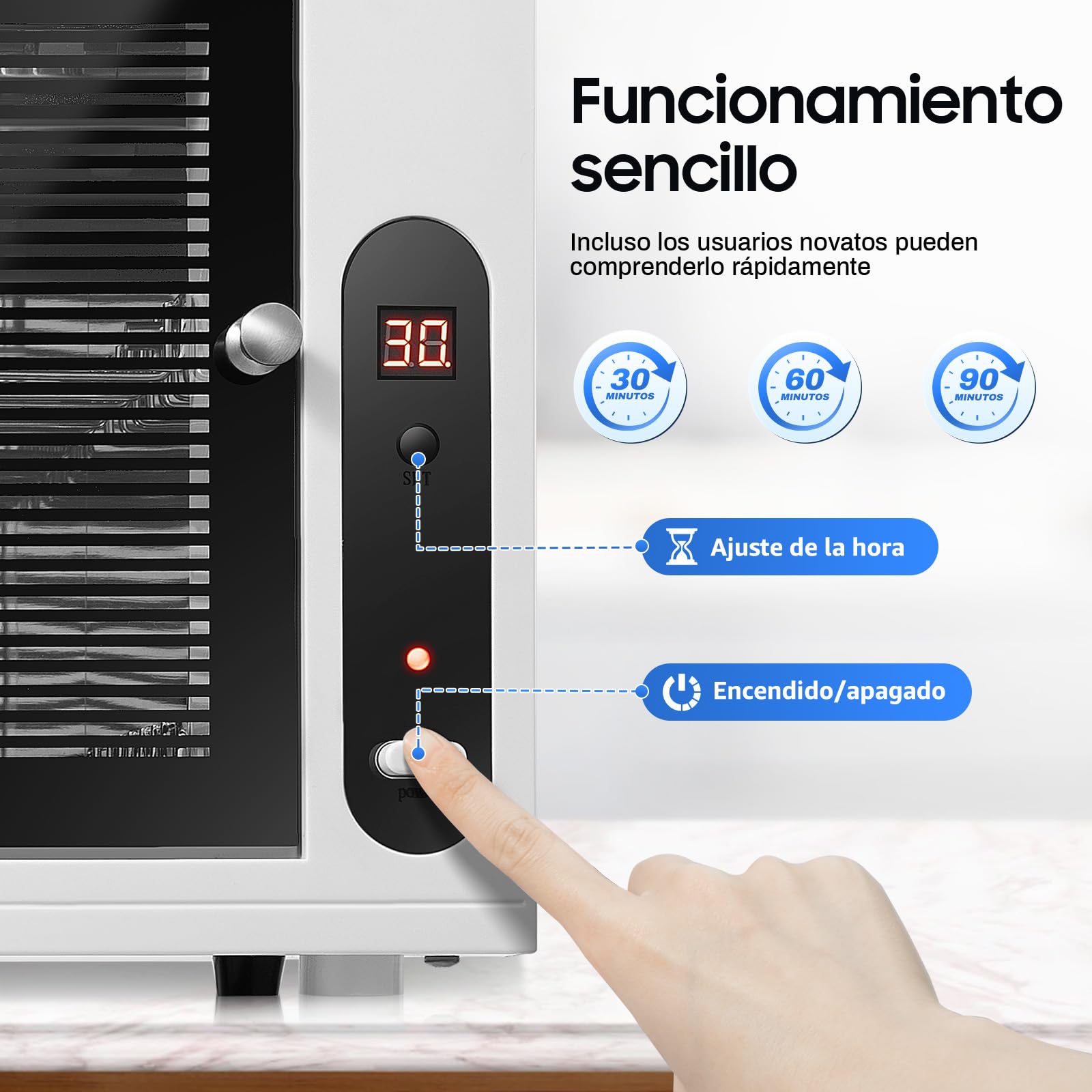 Sterilizzatore per unghie UV 10 L 360° Sterilizzatore per Unghie Tre Modalità di Timing, Sterilizzazione a 360° Display LCD per Cosmetici, Studi di Cura dei Piedi Saloni di Bellezza