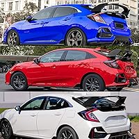 Vista 4 de Archaic alerón para Honda Civic Hatchback FK7 tipo-R estilo JDM ABS negro pintado tapa trasera alerón con borde negro brillante