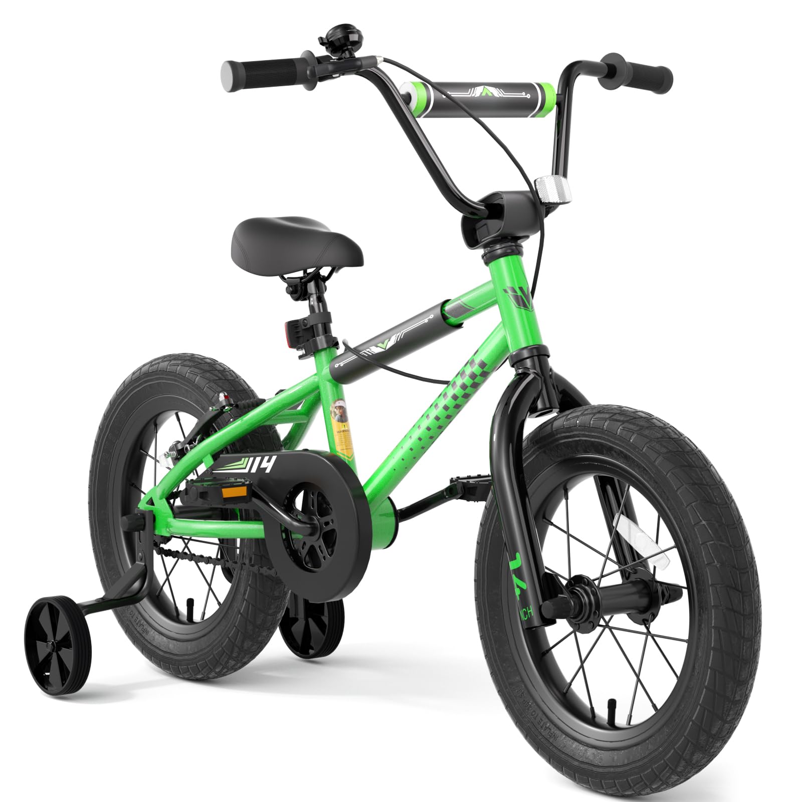 67i BMX Toddler Bike with Training Wheels 12/14/16 Inch Kids Bicycle Boys Girls Age 3-8 Durable Steel Frame Adjustable Seat Coaster Brake Bicicleta para Niños