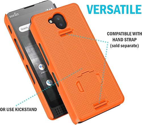 Miniatura 4 de Nakedcellphone - Funda con clip para Sonim XP10 5G funda rígida delgada para teléfono con soporte y rotacióntrinquete Combo de funda de cadera para