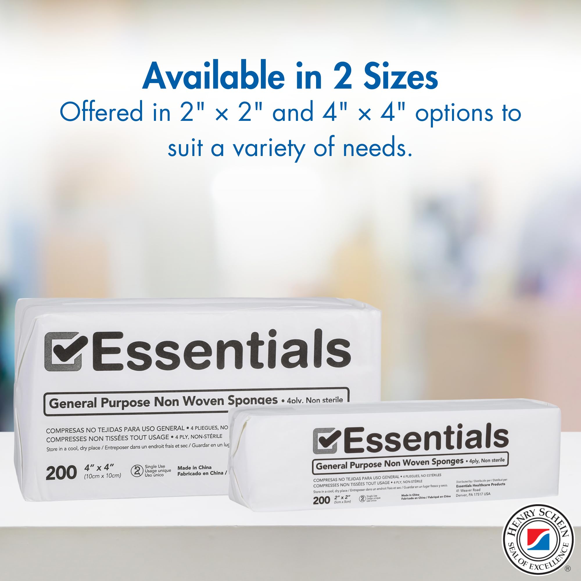 Essentials 2" x 2" Non-Woven Sponges, 4-Ply, Non-Sterile, Low-Lint, 200 Ct — Amazon image 8