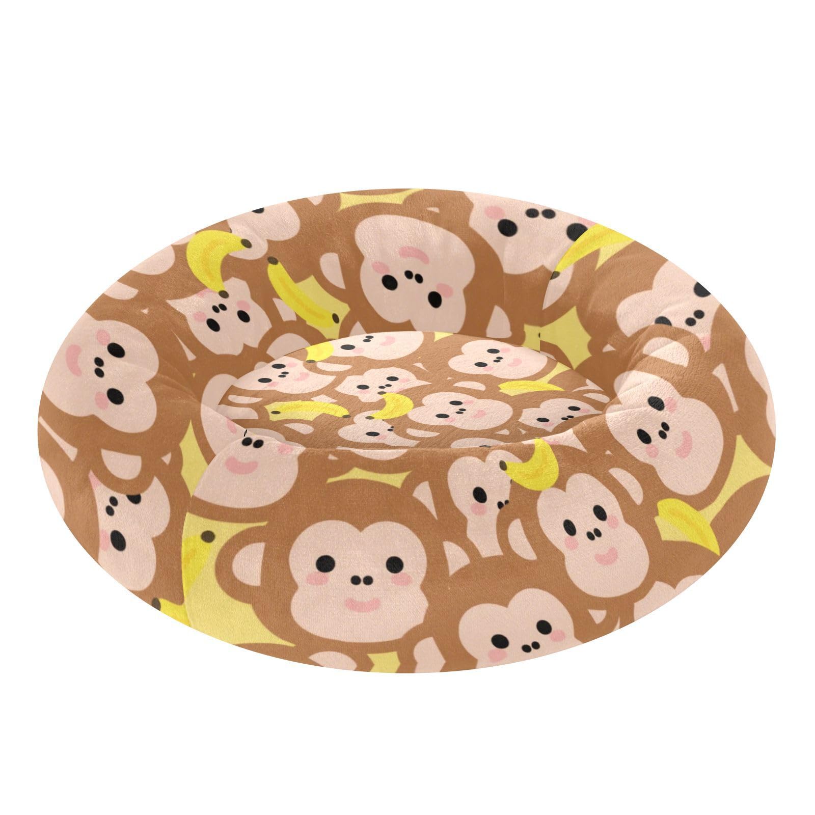 Lit chaud pour chien motif singe idéal pour l'hiver