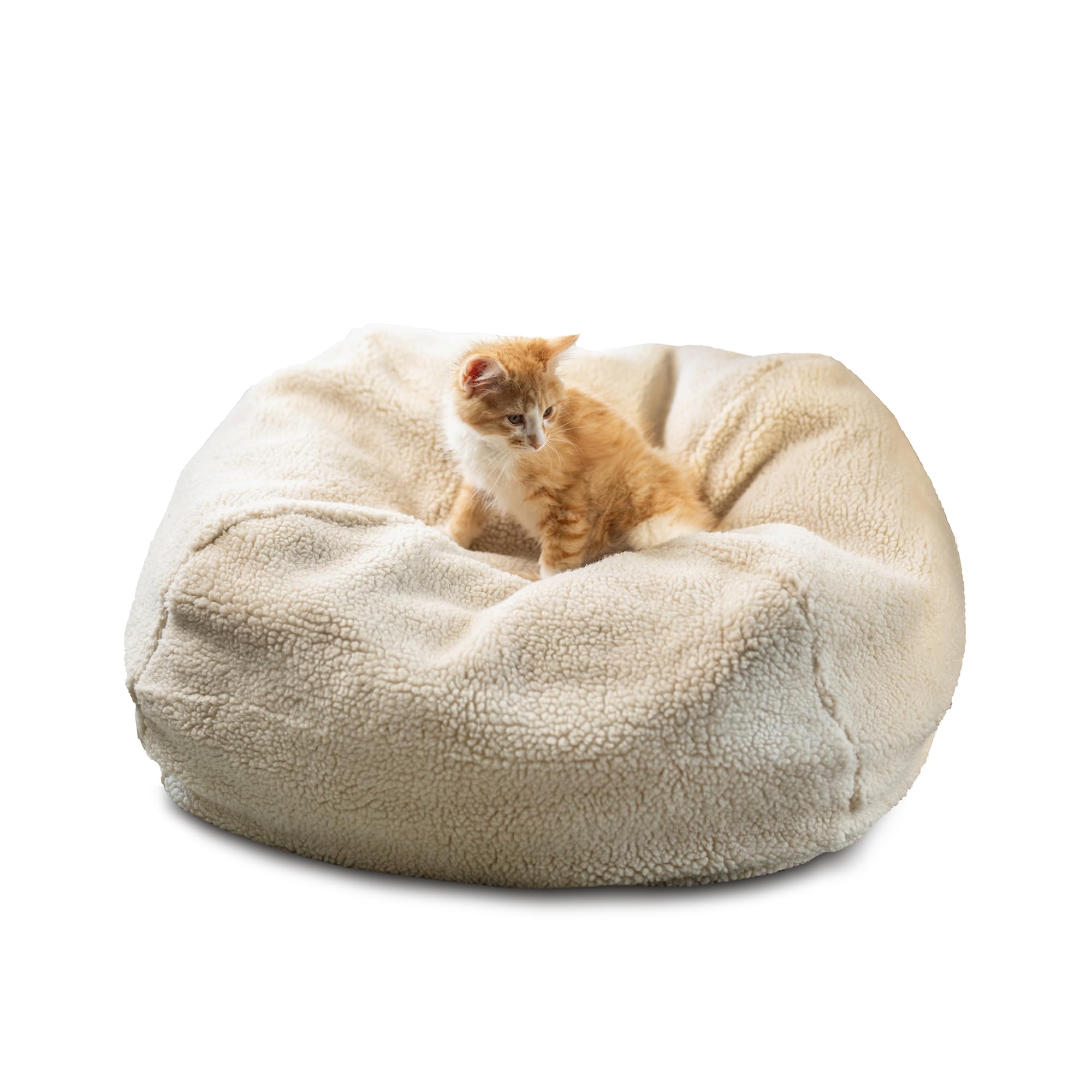 Sherpa Puff Ball Pet Bed, Pouf (Medium)
