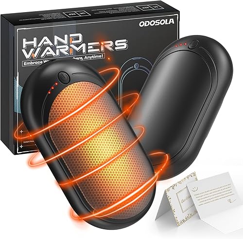 Calentadores de manos recargables, paquete de 2 unidades, 6000 mAh 2 en 1, calentadores de manos calientes portátiles eléctricos, máximo 20 horas,