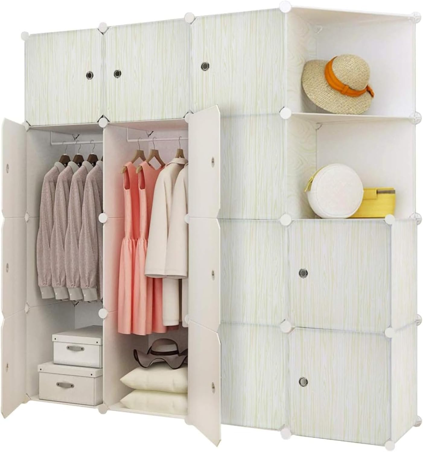 ワードローブ 組み立て簡単 クローゼット 大容量 衣類収納 収納ボックス 衣類ケース 省スペース 一人暮らし・ファミリー向け 終身交