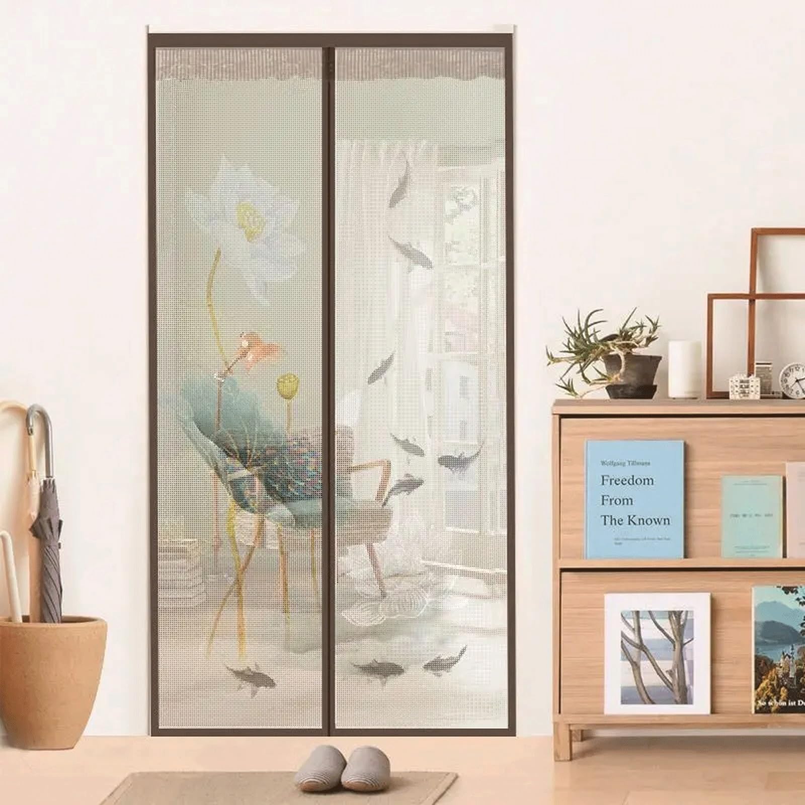 Fralhqfl Mesh Magnetic Shielding Door, Self Closing Magnetic Curtain, Heavy-Duty Door Mesh Screen Window, Mesh Partition To Prevent Insects From Entering(Color:color4,Size:90x210cm)