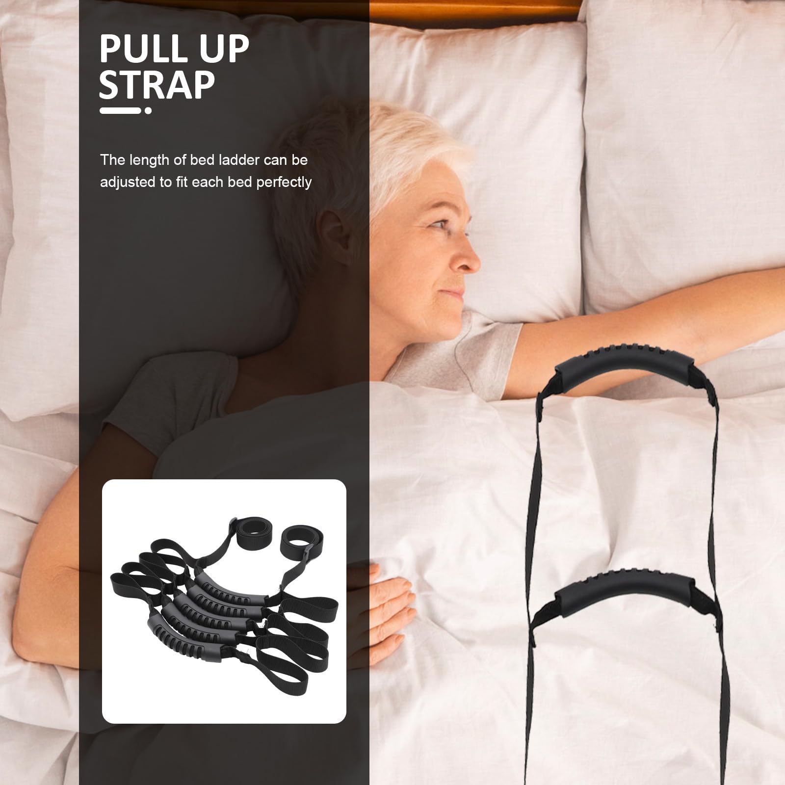 TOYANDONA Cinghia Regolabile Facile da Installare per Alzarsi dal Letto per Anziani Manico Confortevole in Nylon ed Eva per Assistenza a Letto