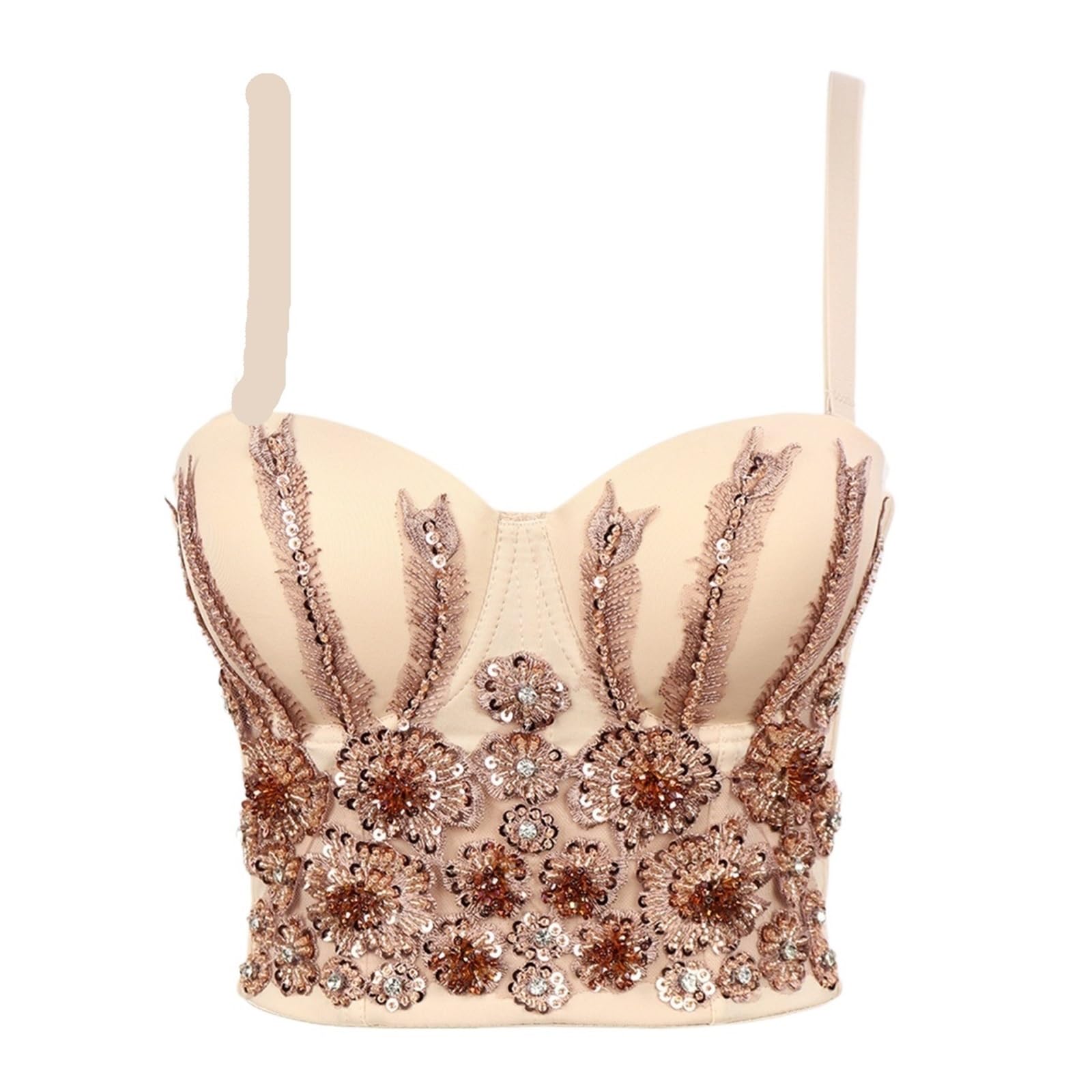 Pailletten Top Damen Damen Silber Pailletten Crop Top Strass Perlen Sexy Korsett Übergröße Karneval Party Camisole