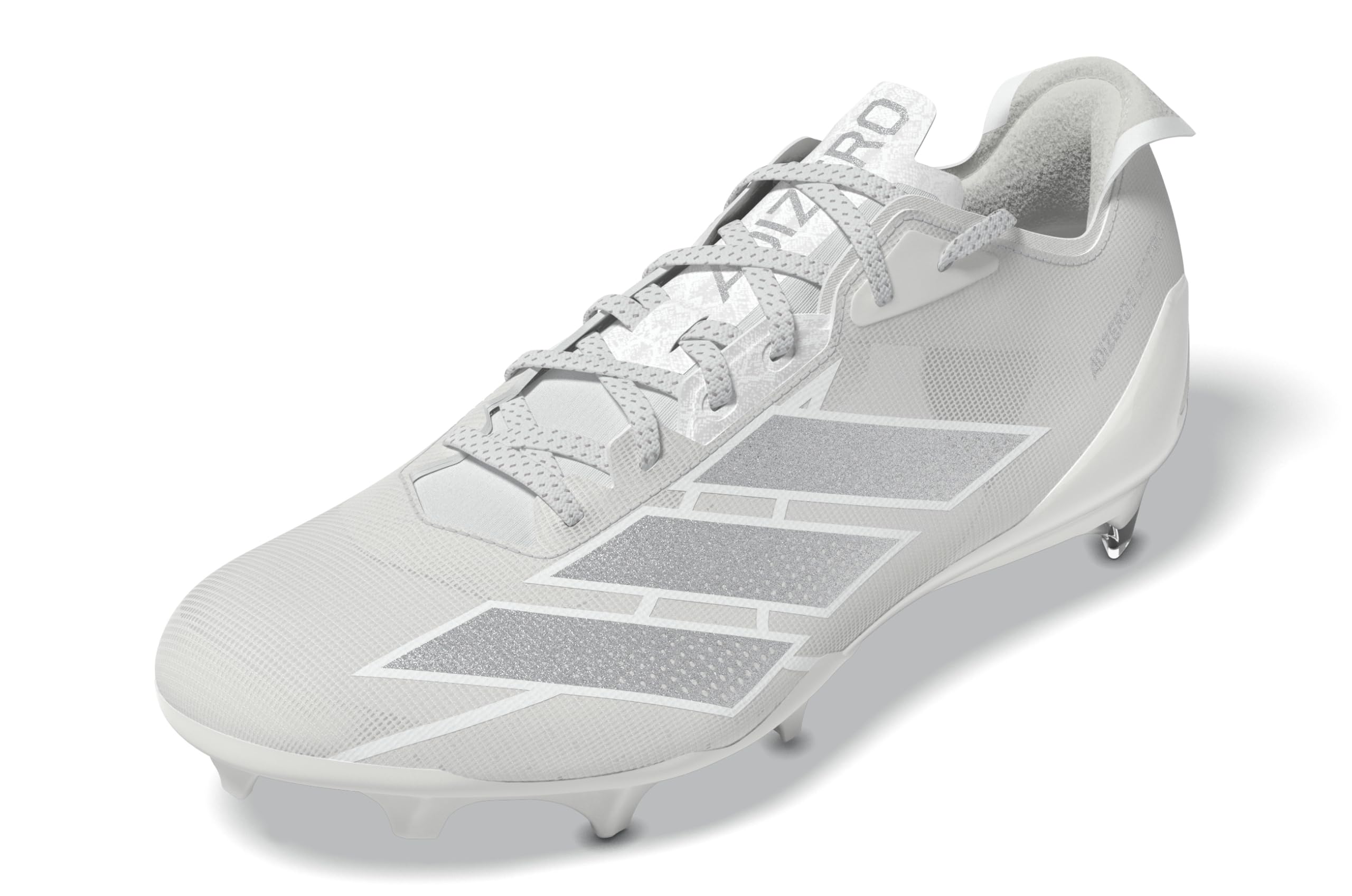 adidas Men's Adizero Electric American Football Sneaker, White/Silver Metallic/White, 11