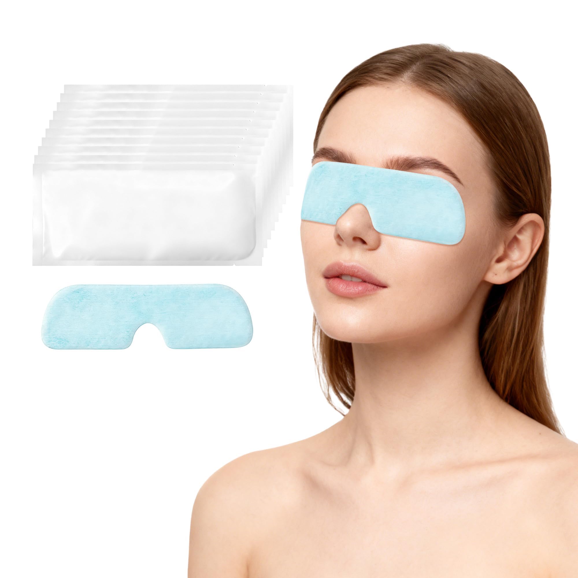 Disposable Cooling Eye Mask for Puffy Eyes, Cold Eye Mask for Eyes Tension Stress Relief, Eye Ice Pack for Cold Compress, 10 Packs