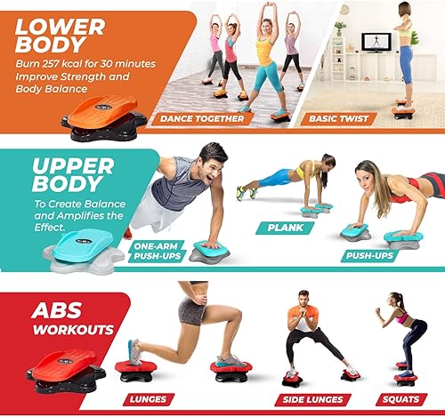 Miniatura 6 de Yes4All Tabla giratoria para abdominales, 15 pulgadas XXL, disco de torsión de cintura, paso a paso para ejercicio aeróbico, entrenamiento de C.