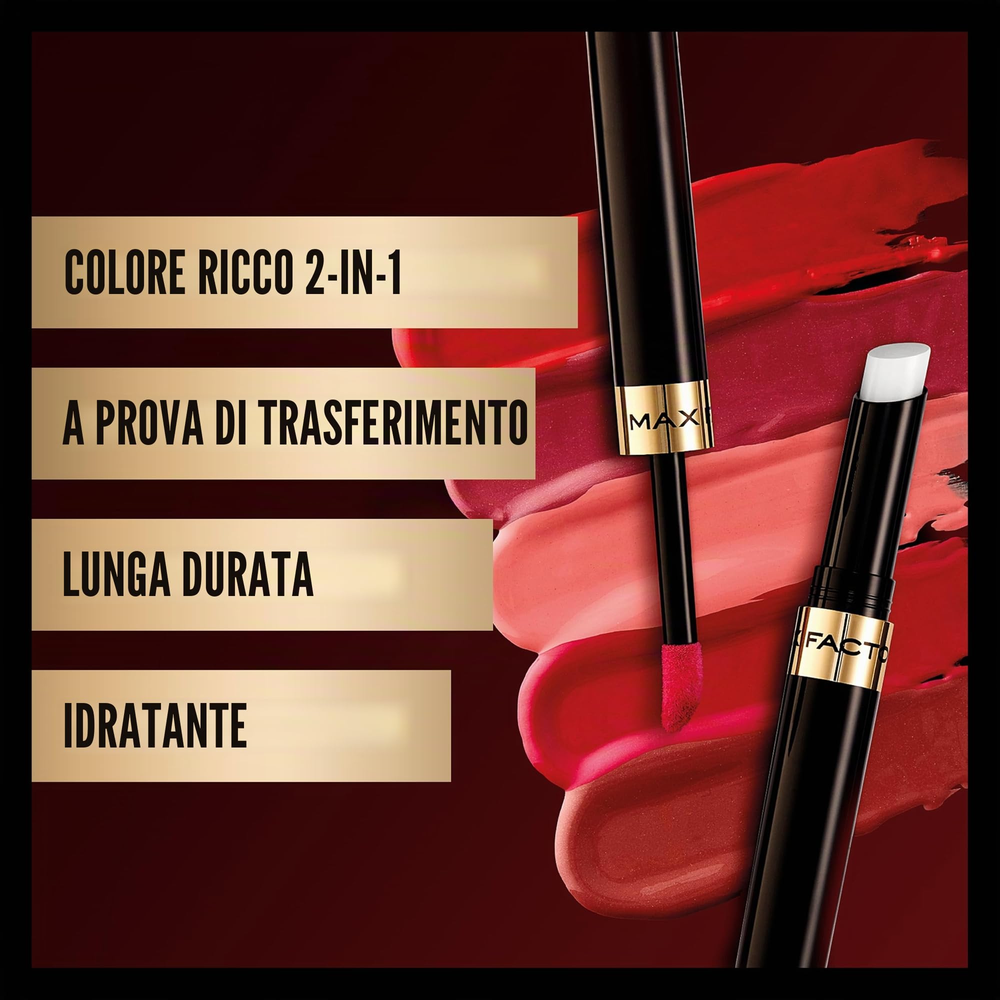 Max Factor - Lipfinity Lip Colour - Rossetto Lunga Durata e Gloss Idratante con Applicazione Bifase - Nuance 016 Glowing - 2.3 ml e 1.9 g