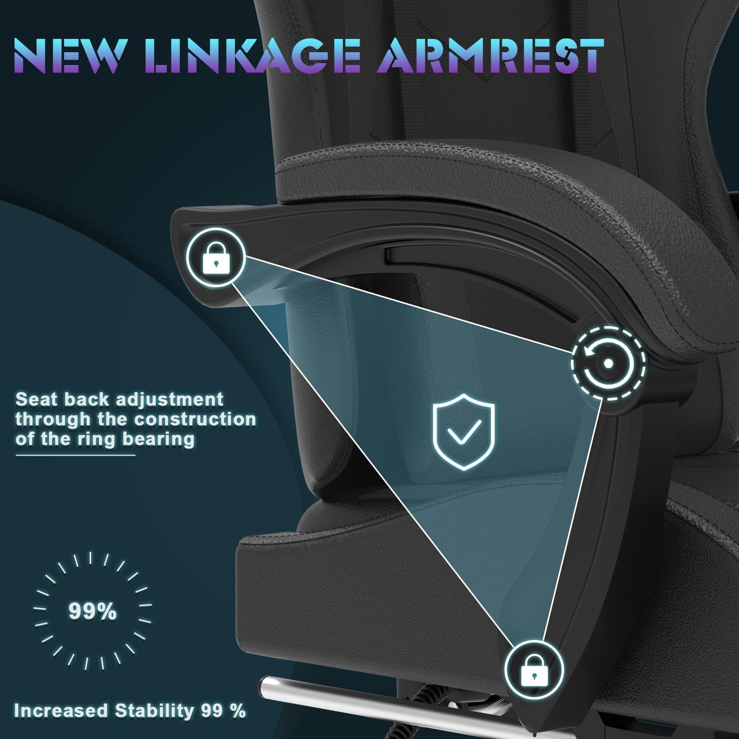 Chair with retractable footrest extended