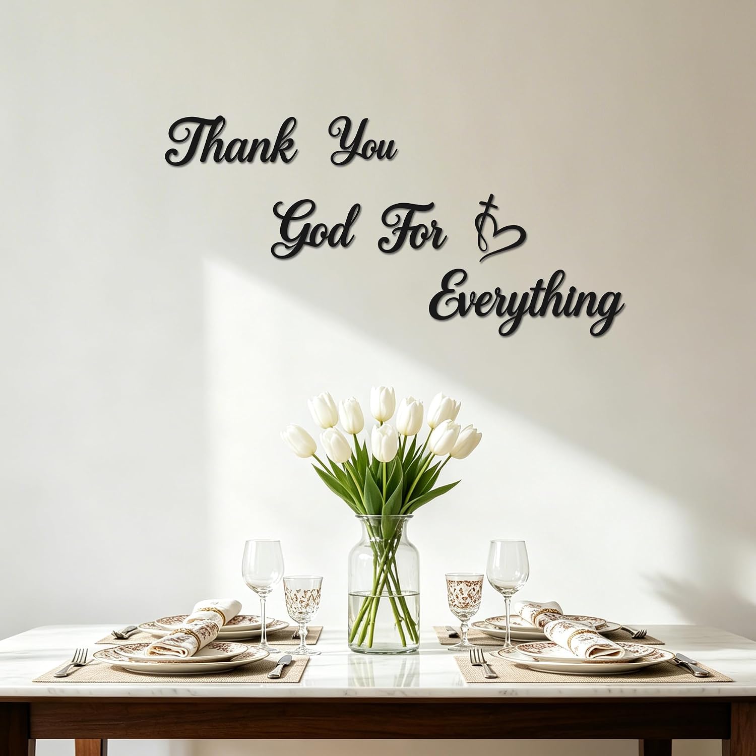 YATEASLU Thank You God For Everything Metal Wall Art, Christian Wall Decor