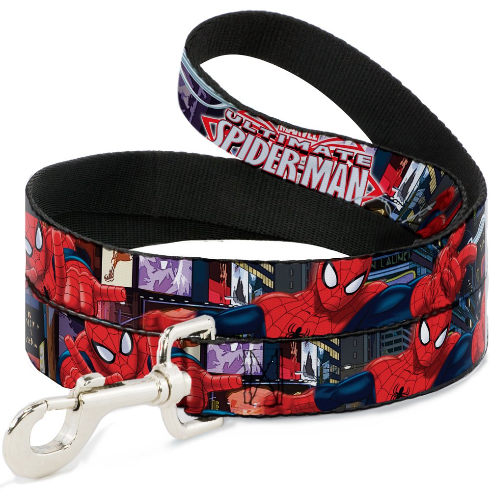Laisse chien Spider-Man pour balades urbaines et sorties au parc