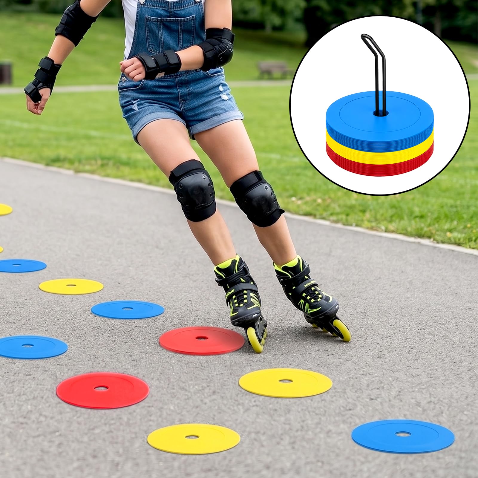 24er Markierungsscheiben, 15cm Markierungsteller Fussball Flach für Sportarten Wie Fußball, Basketball Handball Geeignet Sind