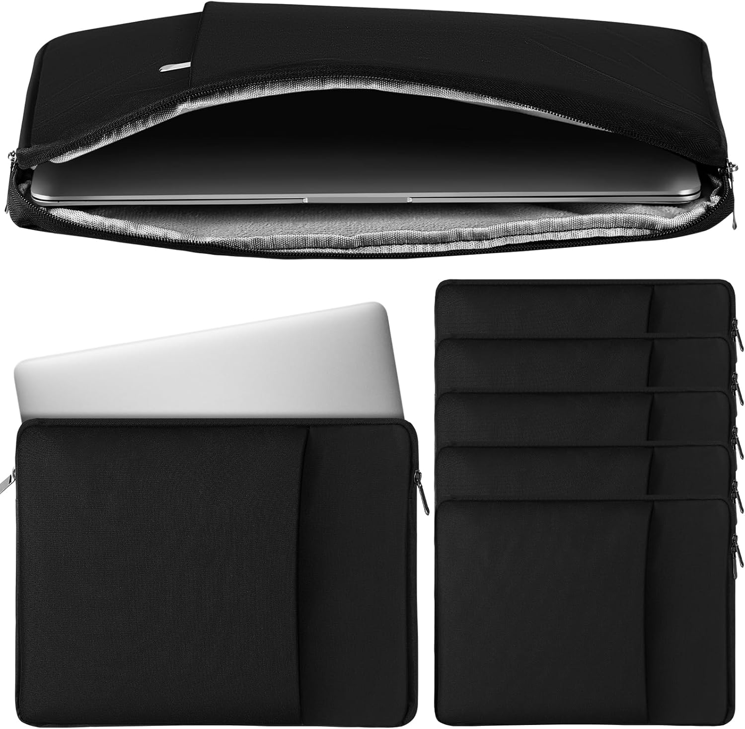6 Pcs Laptop Sleeve Bag 14 Inch Black Shockproof Protective Laptop Cover Notebook Computer Cases
