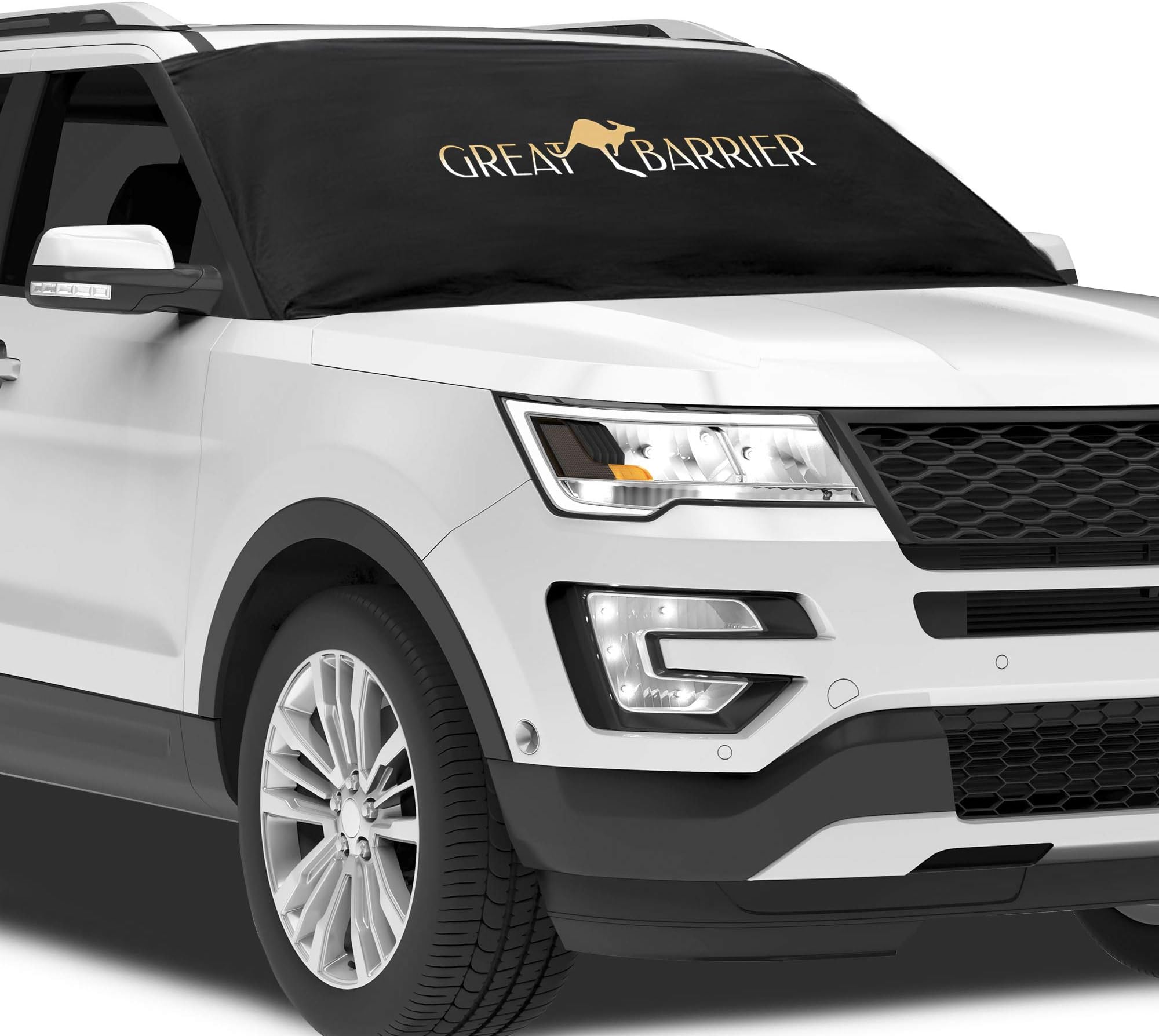 Jumbo Car Windshield Cover, Magnetic and Reversible DualTech, Reflective Sun Shade and Black Protective Snow Cover, Large Auto Shade (Over 5x6ft) for SUV, Truck and Car, All Weather
