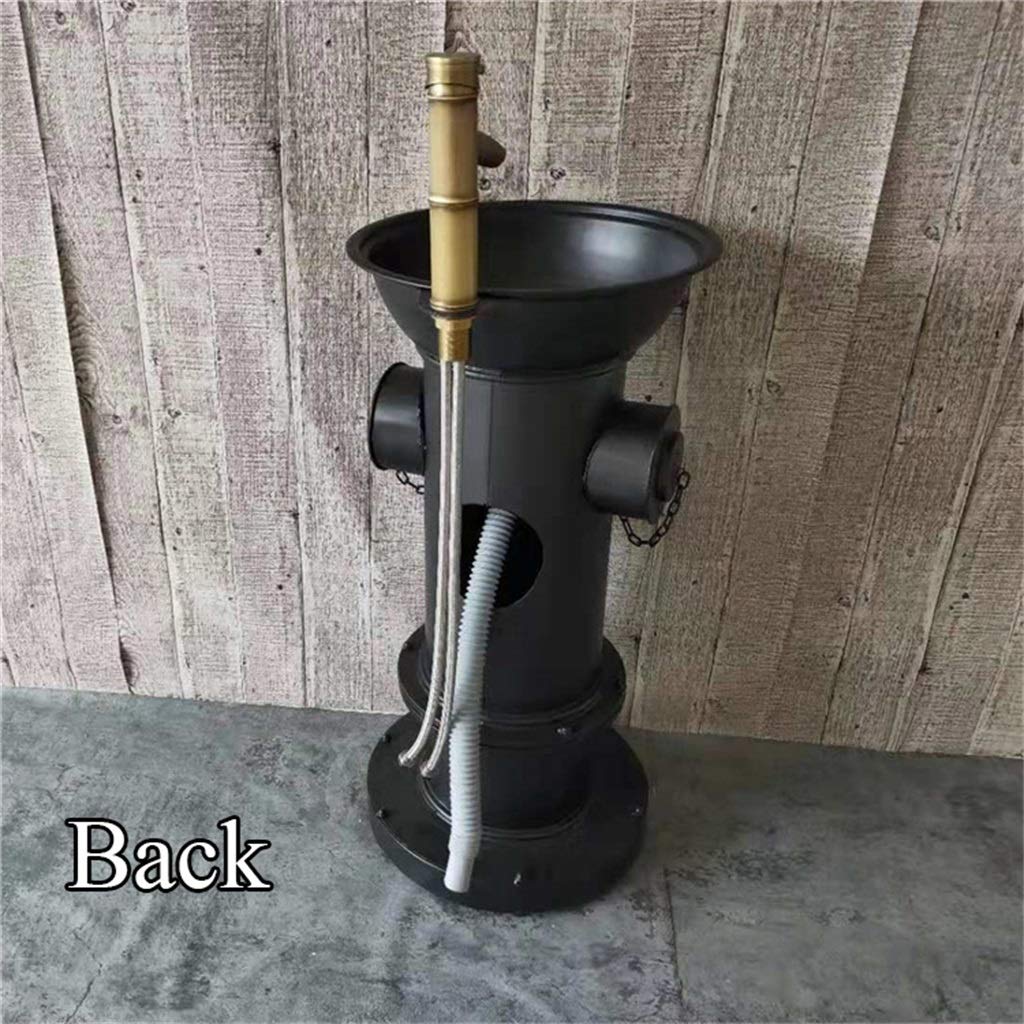 Pedestal Lavabo con Grifo, Boca De Incendio Estilo Retro Americano Metal Arte De Hierro Lavabo De Pie Fregaderos (Color : Bronze)