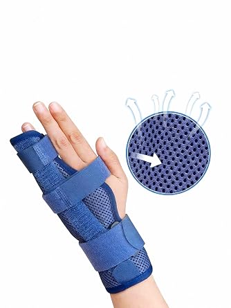 Finger Splint Brace with Wrist Support Adjustable Two-Finger Immobilizer for Pinky Middle Ring Finger Metacarpals & Knuckles (Large)