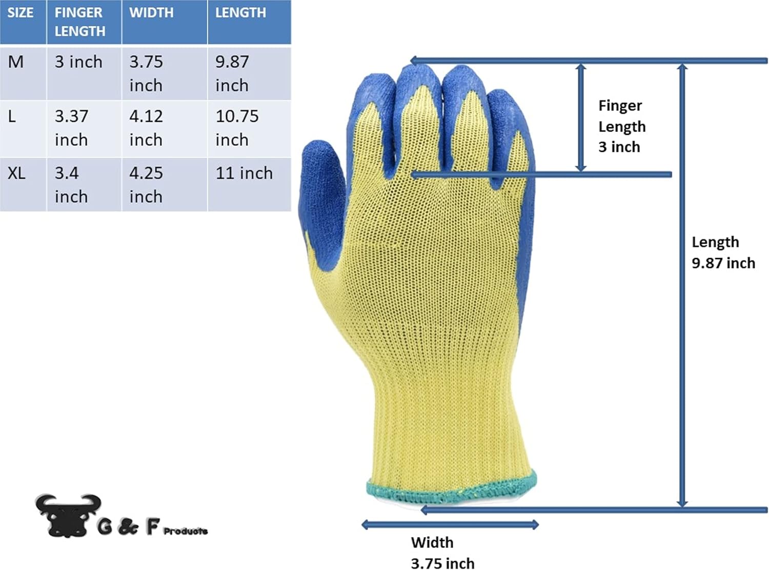 G & F 1607L Cut Resistant Work Gloves, 100-Percent Kevlar Knit Work Gloves, Make by DuPont Kevlar, Protective Gloves to Secure Your hands from Scrapes, Cuts in Kitchen, Wood Carving, Carpentry and Dea : Everything Else
