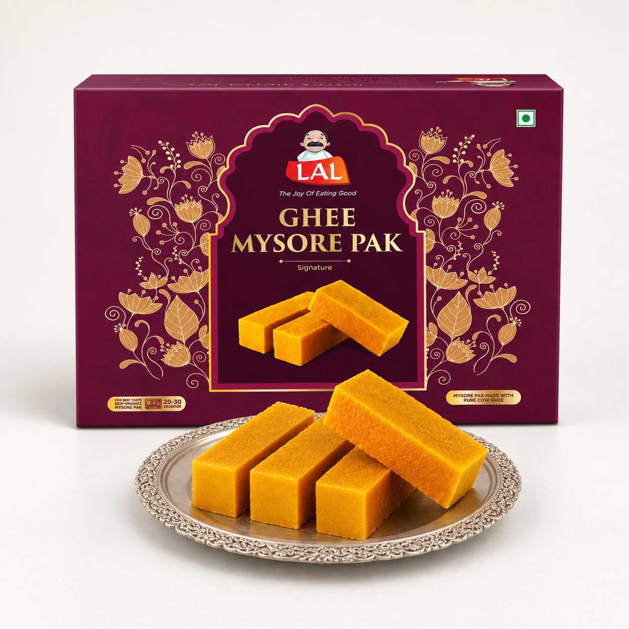 Sweets Signature Mysore Pak 800g | Traditional Indian Sweets for Rakhi Celebrations | Made with Pure Desi Ghee | Authentic Indian Sweet Soft & Melt-in-Mouth Texture | No Preservatives | Festival