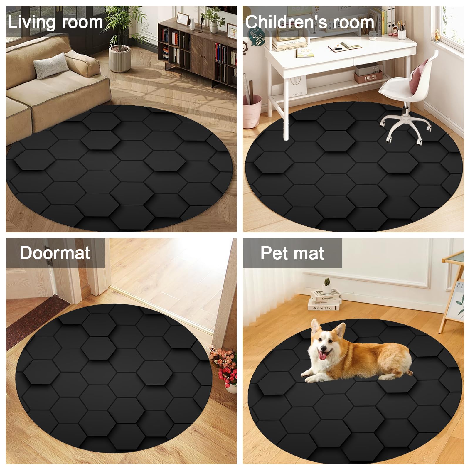 Gaming Bureau Computer Stoel Mat 100 cm Ronde Vloermatten, Bureaustoel Tapijtbeschermer Stoel Mat, Vloermat voor Bureaustoel, Bureaustoel Mat, Antislip Stop Lawaai