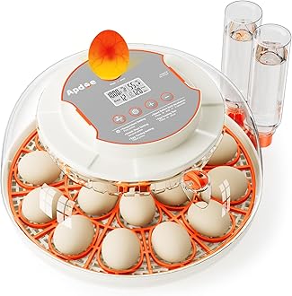 18 Egg Incubator, Automatic and Adjustable Egg Turning, Egg Candler, Temperature and Humidity Control, Hatch Day, 2 Size Egg Tray, Automatic Water Refill, Hatching Chicken Quail Duck Turkey Goose Bird