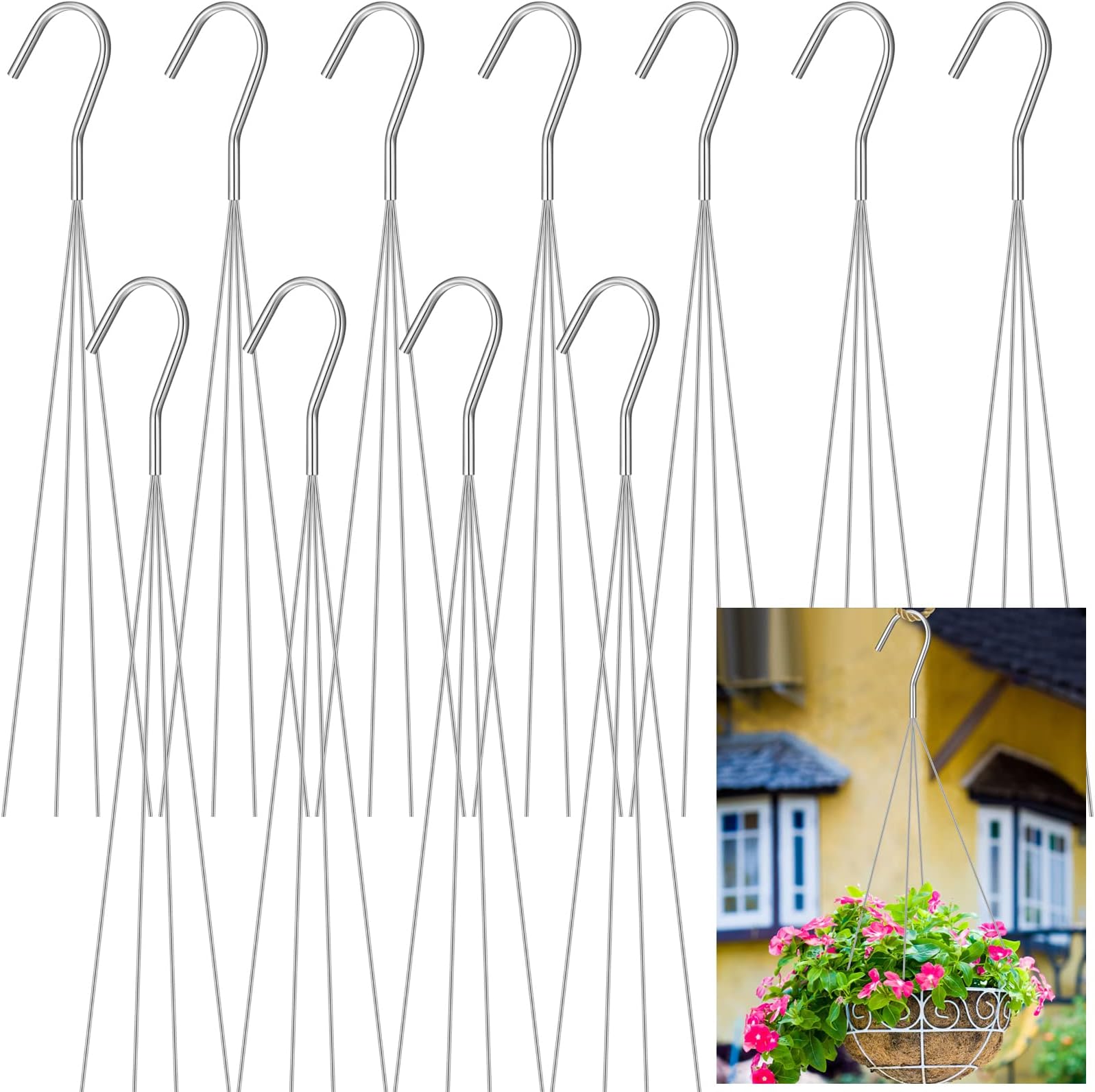 12 pcs Wire Hangers 4 Legs 35" for Orchid Vanda Flower