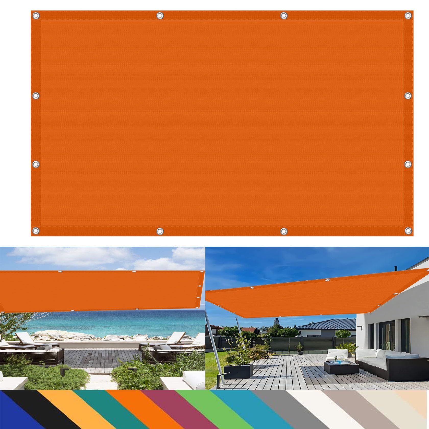 Voile d'ombrage pour terrasse 1.2 x 1.2 m créez un coin de fraîcheur orange