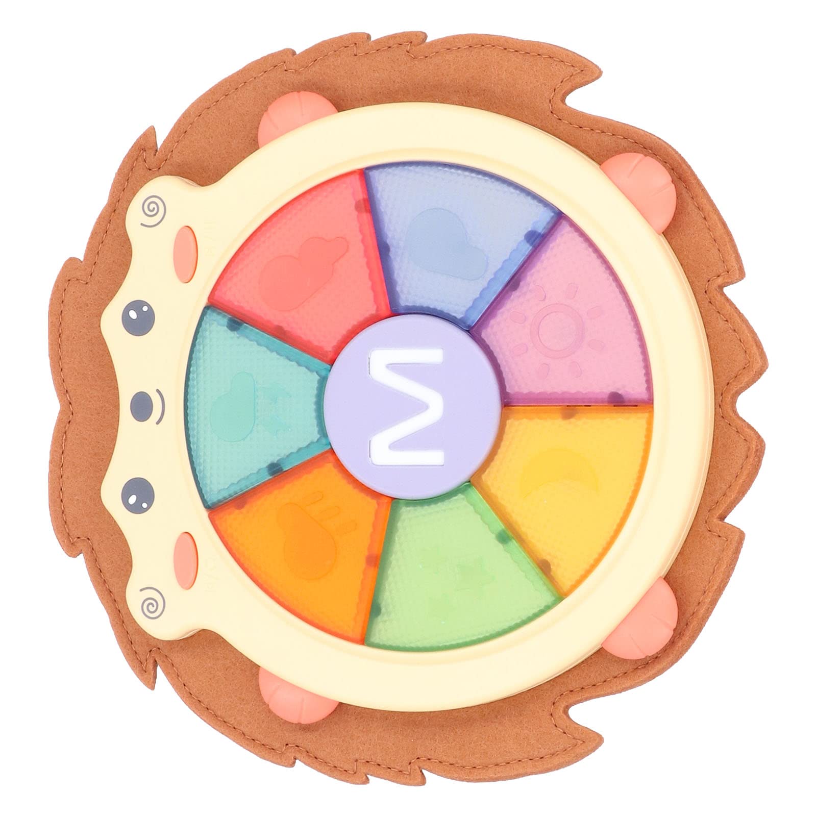 Tambor de Música para bebé Preciso, Juguete Musical Interactivo de Percusión para Educación Temprana para Niños y Niñas, Tambor de Mano de Erizo ABS