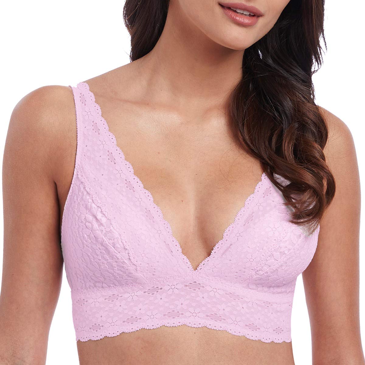 Wacoal Womens Halo Lace Bralette, Lilac Snow, 32