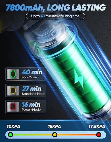 Miniatura 4 de Mini aspiradora, aspiradora inalámbrica para automóvil, 17500 PA de alta succión, aspiradora de mano 3 en 1, aspiradora, soplado, inflado,
