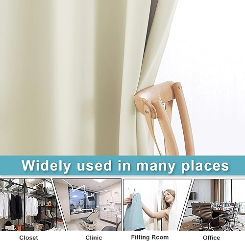 Miniatura 5 de RYB HOME Cortina de privacidad para puerta corrediza de vidrio, bloque de luz que reduce el ruido, cortina aislada de techo a suelo, para vestuario,