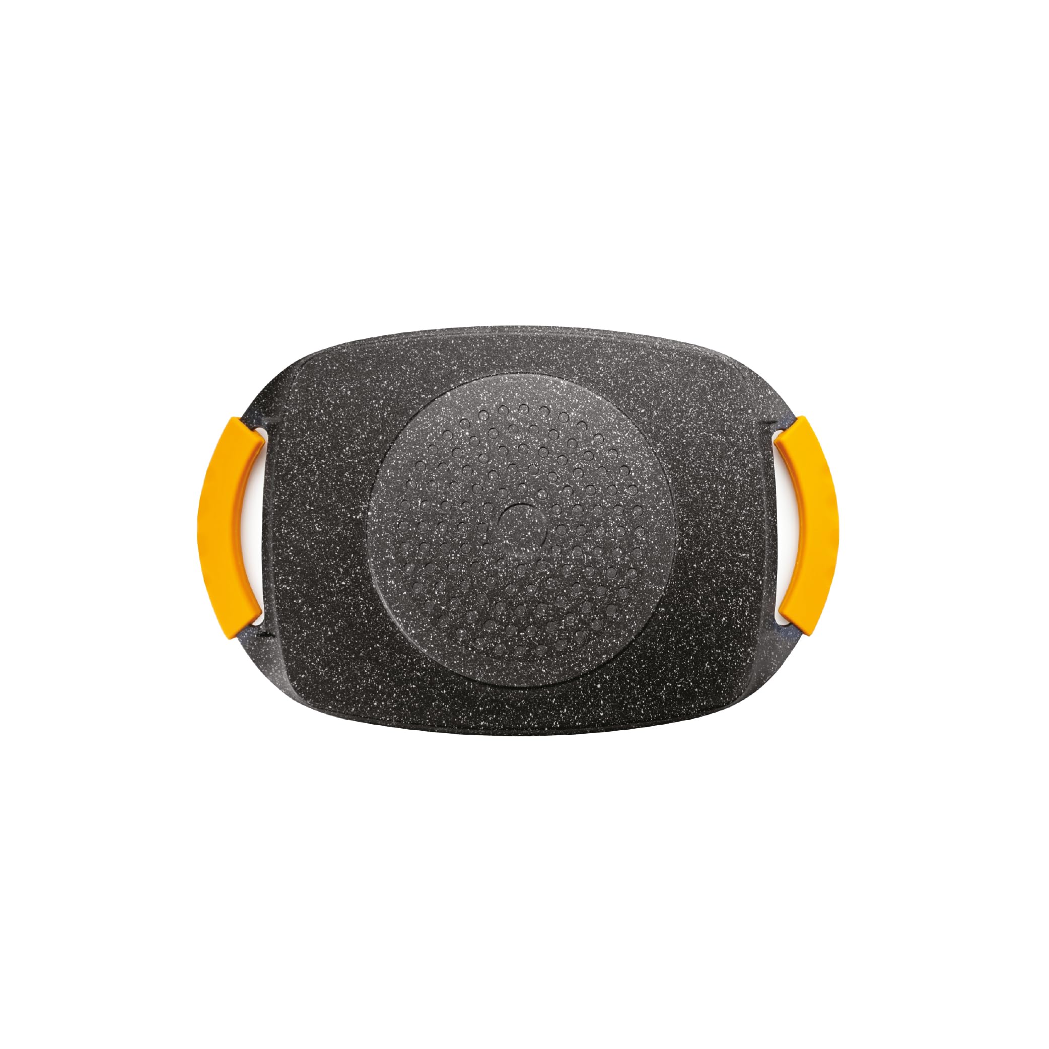 IBILI - Plancha ondulée en pierre basique, 47 x 29 cm, Fonte d’aluminium, Antiadhésif style pierre, Compatible avec l’induction