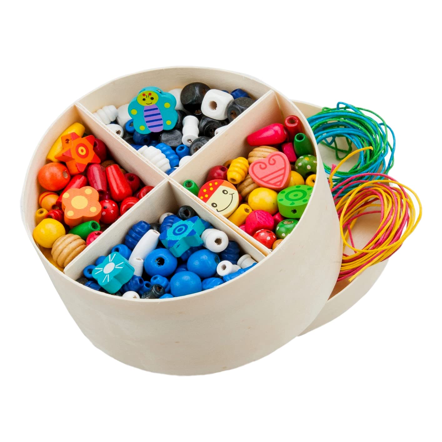 New Classic Toys - 10571 - drewniane koraliki w pudełku - duże