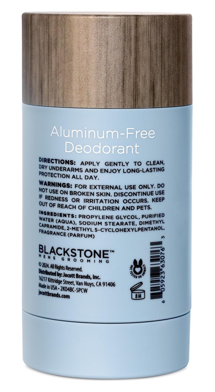 Blackstone Men's Grooming Aluminum-Free Deodorant - All Day Odor Protection | Long Lasting Protection - Ocean Blue (2.82 oz) - Image 2