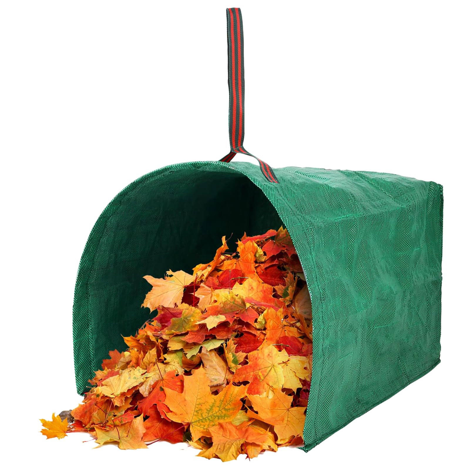 150 L Bolsas de Basura, Sacos de Jardín con 4 Asas, Bolsas Grandes de Polipropileno Reutilizables, Sacos para Escombros Plegables, para Residuos de Jardín, Césped, Hojas, Setos Verdes