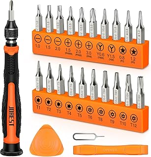 JOREST 24Pcs Precision Screwdriver Set, Tool Kit with Torx T1 T2 T3 T5 T6 T8 T9 T15, Triwing Y00, Star P2/P5, Phillips PH00, -1.5/2.0, etc, for PS4, Switch, Ring Doorbell, Xbox, Laptop, Glasses, Watch